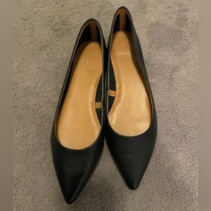 J. Crew Black Leather Flats - Size 8